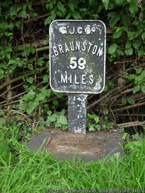 Milemarker on the Grand Union Canal